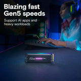 Crucial T710 PCIe Gen5 NVME M.2 SSD 2TB With HeatSink Read Upto 14,500