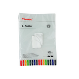Tranbo 12 Pieces Transparent L Shaped File Folders A4