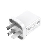 شاحن HOCO C48 Breakthrough QC3.0 ثلاثي المنافذ (المملكة المتحدة) - أبيض
