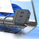 HOCO HB37 6 in 1 HDTV+RJ45+USB3.0+USB2.0x2+PD100W Converter - Black