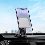 HOCO HW18 Crystal magnetic wireless fast charging car holder(center console) - Grey