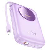 Hoco Q19 Lucky Power Bank with Digital Display and Cable - 30W / 10000mAh / Purple