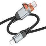 HOCO U128 Viking 2-in-1 charging data cable USB/Type-C to iP