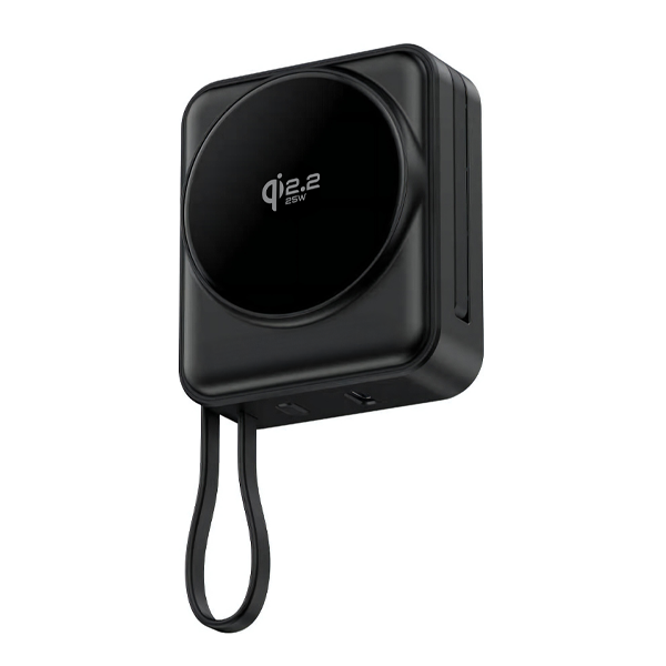 iEngage 10000mAh Semi-Solid Battery Qi2.2 MagSafe Power Bank with Built-In Cable