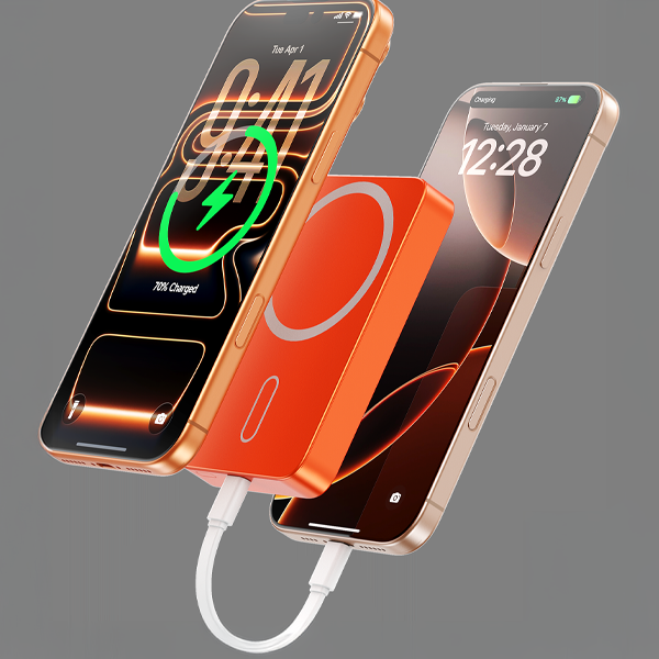 iEngage 10000mAh Semi-Solid Battery Wireless Charging Power Bank (Orange)