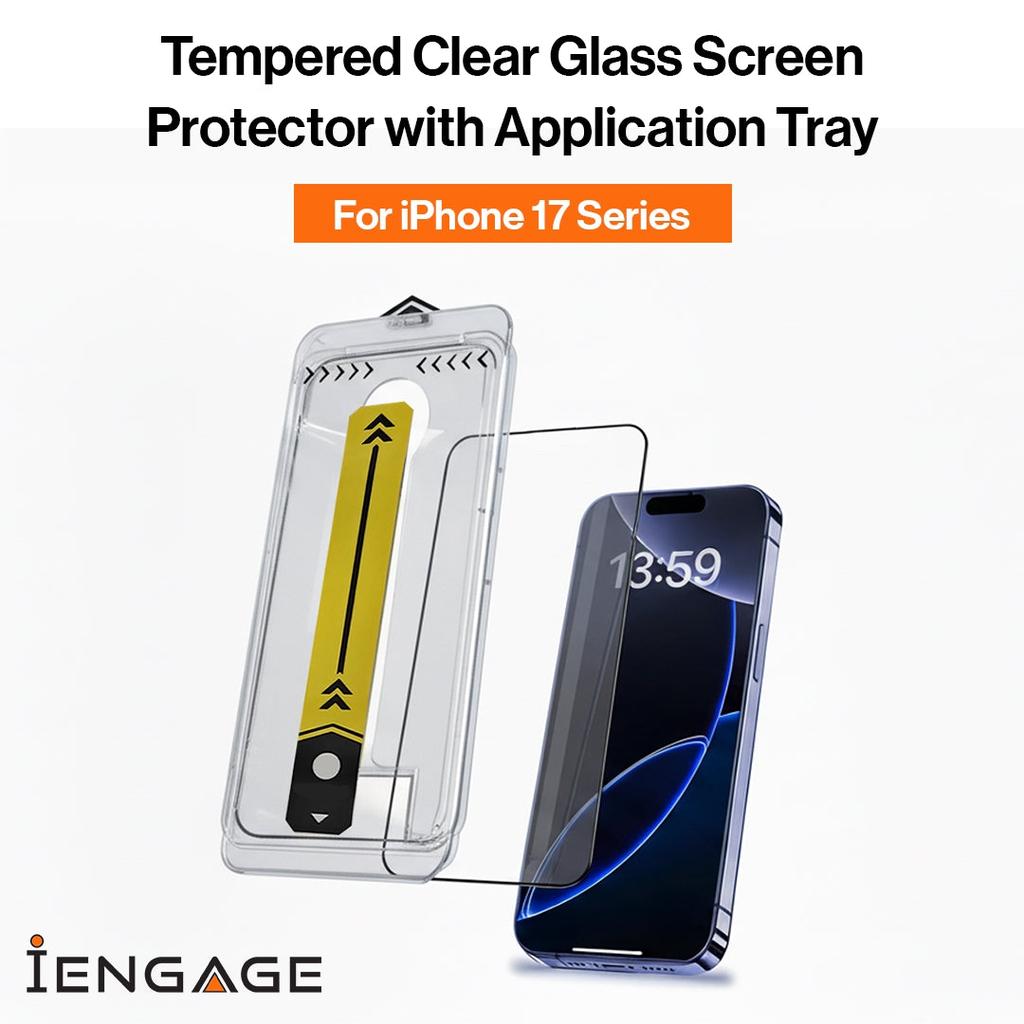 iEngage iPhone 17 Pro Tempered Glass Screen Protector with Applicator