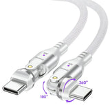 iENGAGE 240W Rotating Head USB-C Cable 48V 5A - White