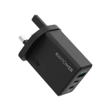 RavPower 2-Port USB-C and 1-Port USB-A PD 65W GaN Wall Charger - Black