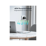 RavPower 1-Port USB-C and 1-Port USB-A PD 45W GaN Wall Charger - Black