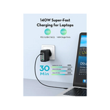 RavPower 3-Port USB-C and 1-Port USB-A PD140W Wall Charger - Black