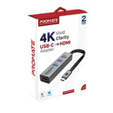 Promate Media Hub 4K USB-C to HDMI High Definition Display Adapter