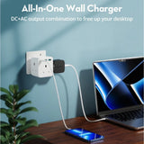 RAVPower PD 20W Wall Charger with 3 AC Plug - White