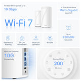 TP-Link Deco BE85 BE19000 Tri-Band Whole Home Mesh WiFi 7 System, 2-Pack